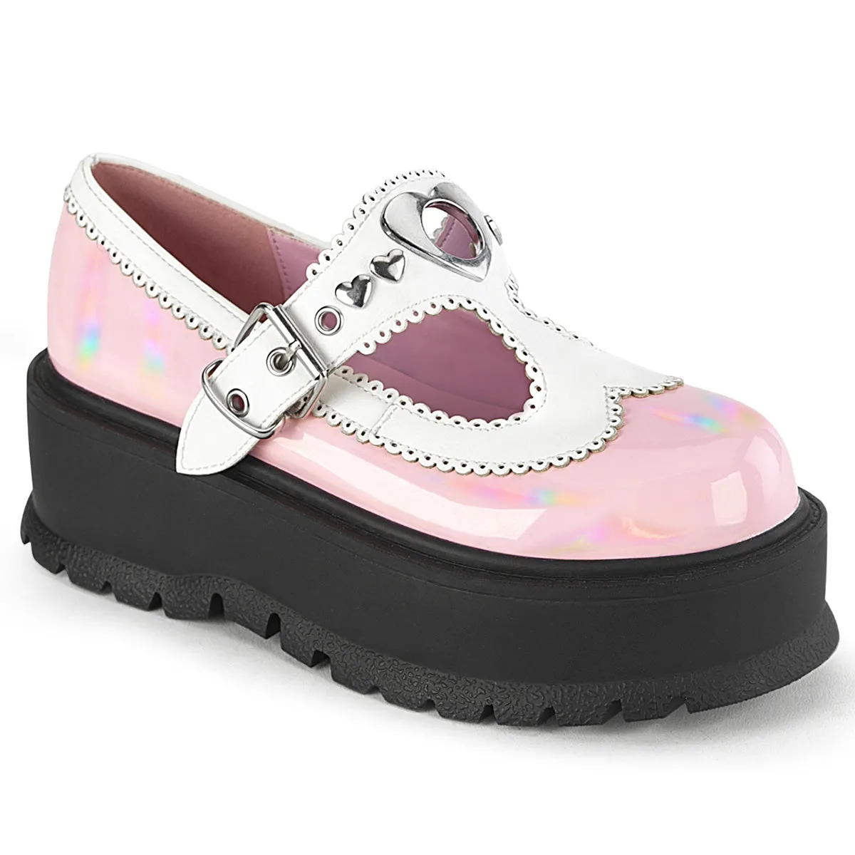 2 Inch Platform SLACKER-23 Baby Pink White