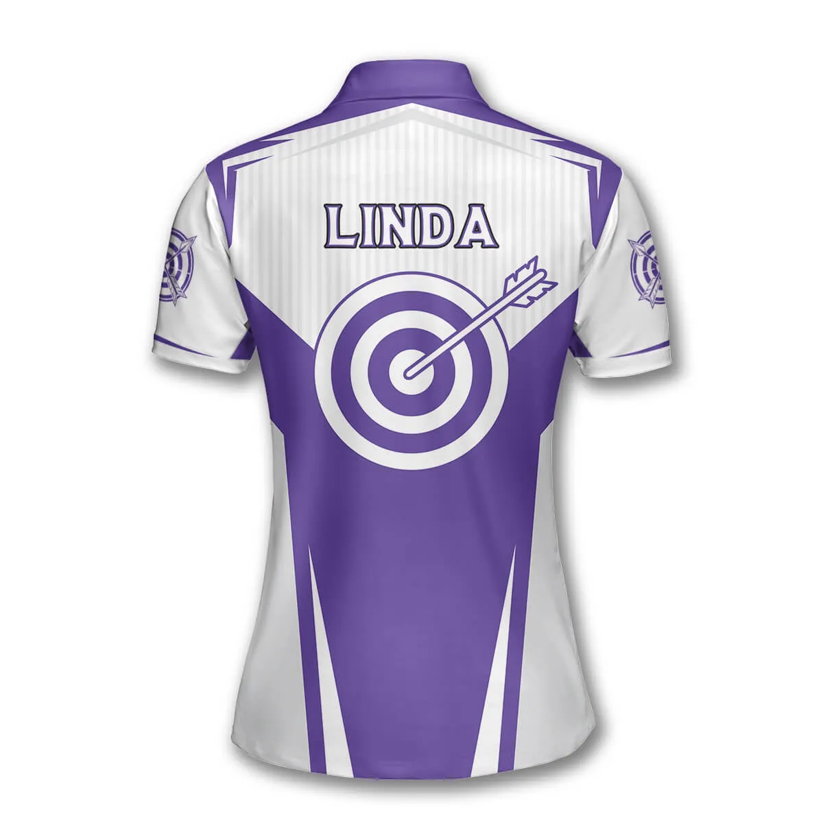 3D All Over Print Purple White Version Custom Archery Shirts for Women, Archery Polo Shirt