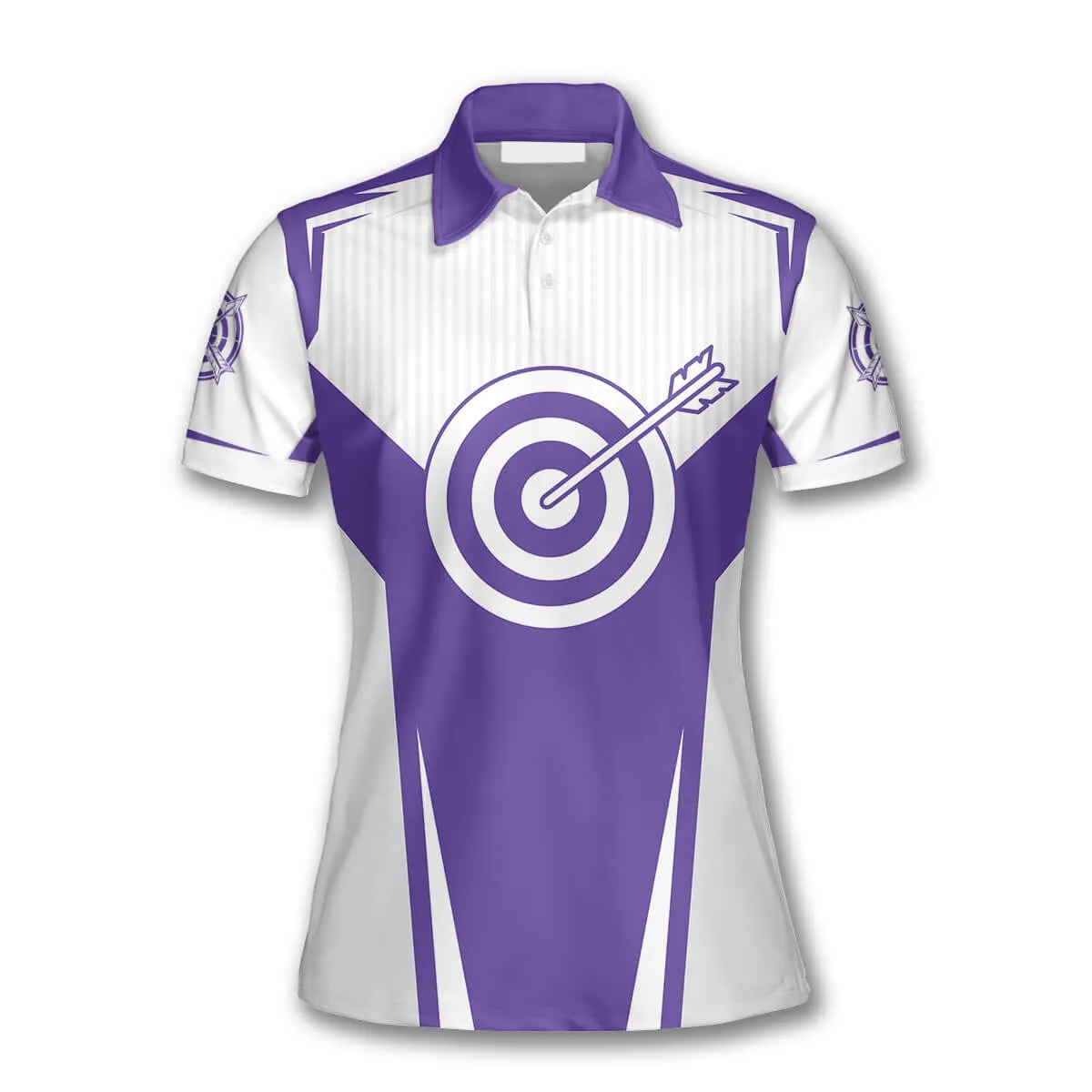 3D All Over Print Purple White Version Custom Archery Shirts for Women, Archery Polo Shirt