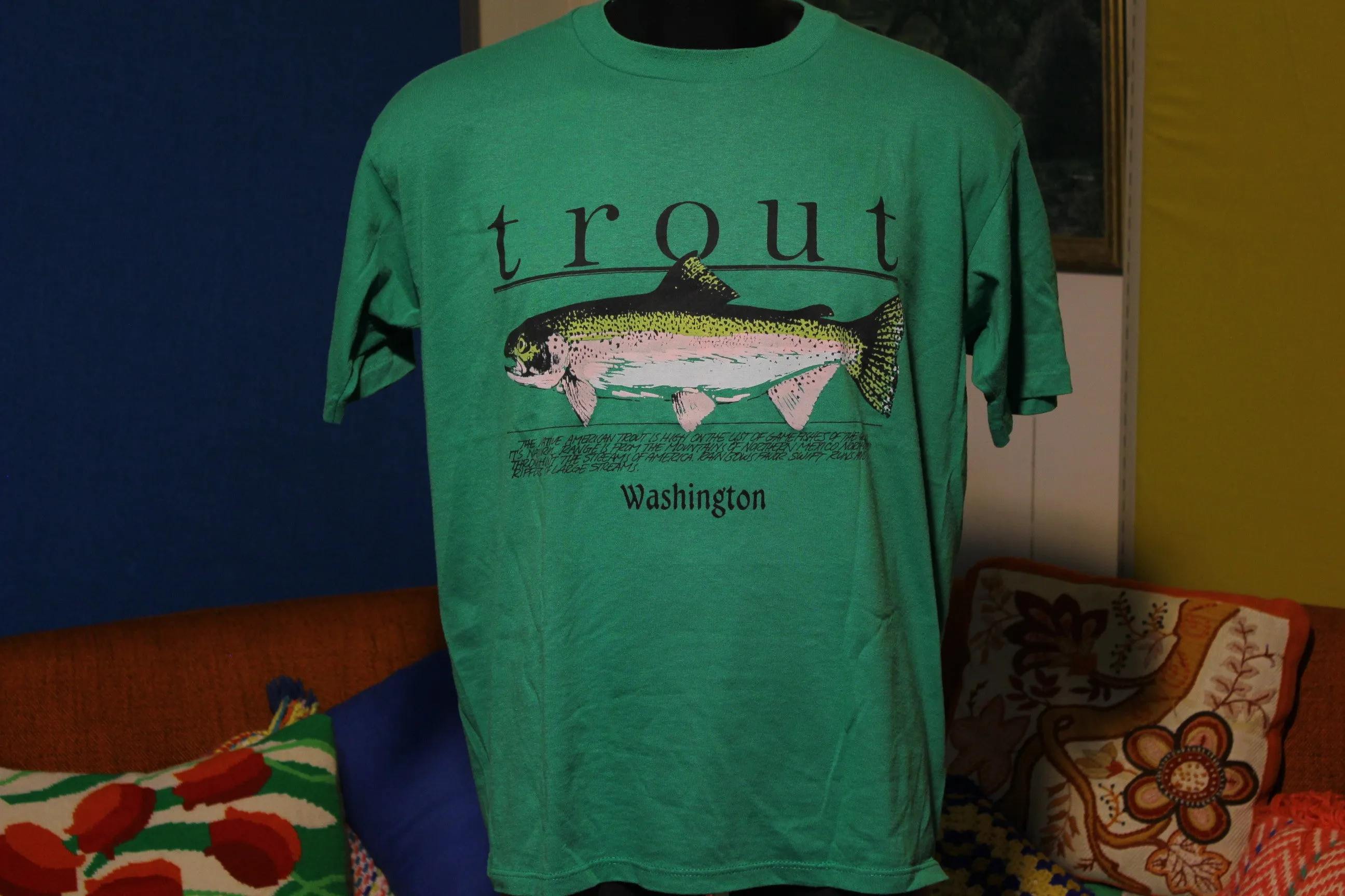 80's Washington Rainbow Trout Fishing Shirt.