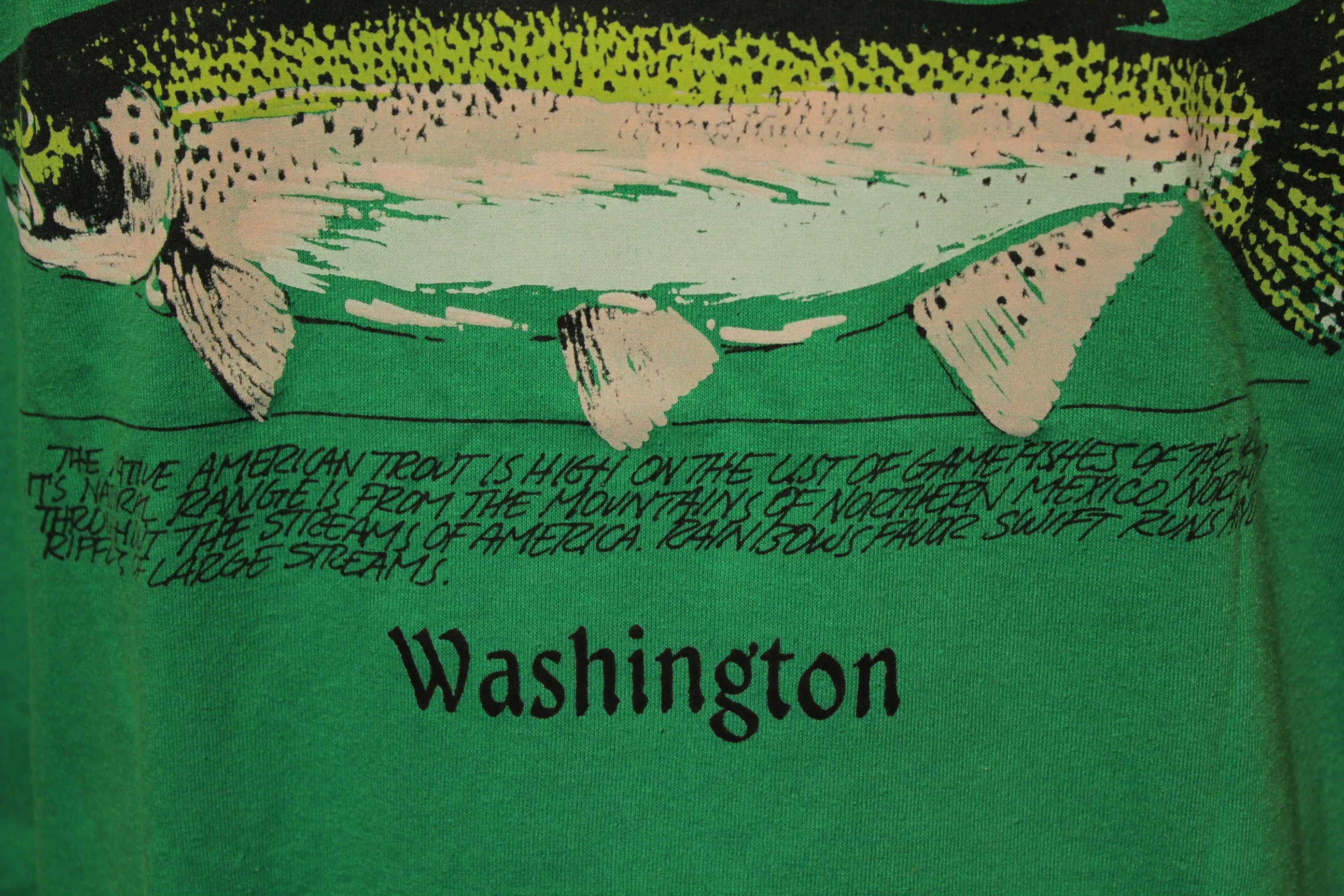 80's Washington Rainbow Trout Fishing Shirt.