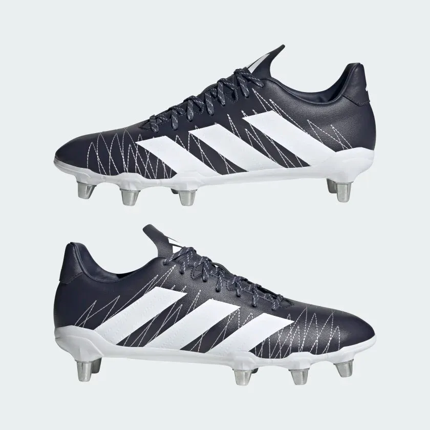 Adidas Mens Kakari Soft Ground Boots - Navy/White