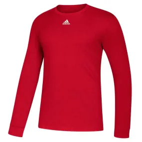 adidas Men's Power Red Amplifier Long Sleeve Tee