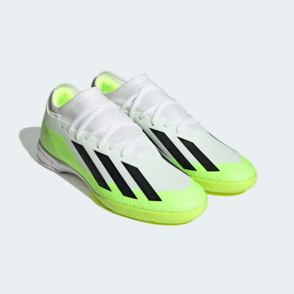 Adidas X Crazyfast.3 IN Football Boots (White/Black/Lucid Lemon)