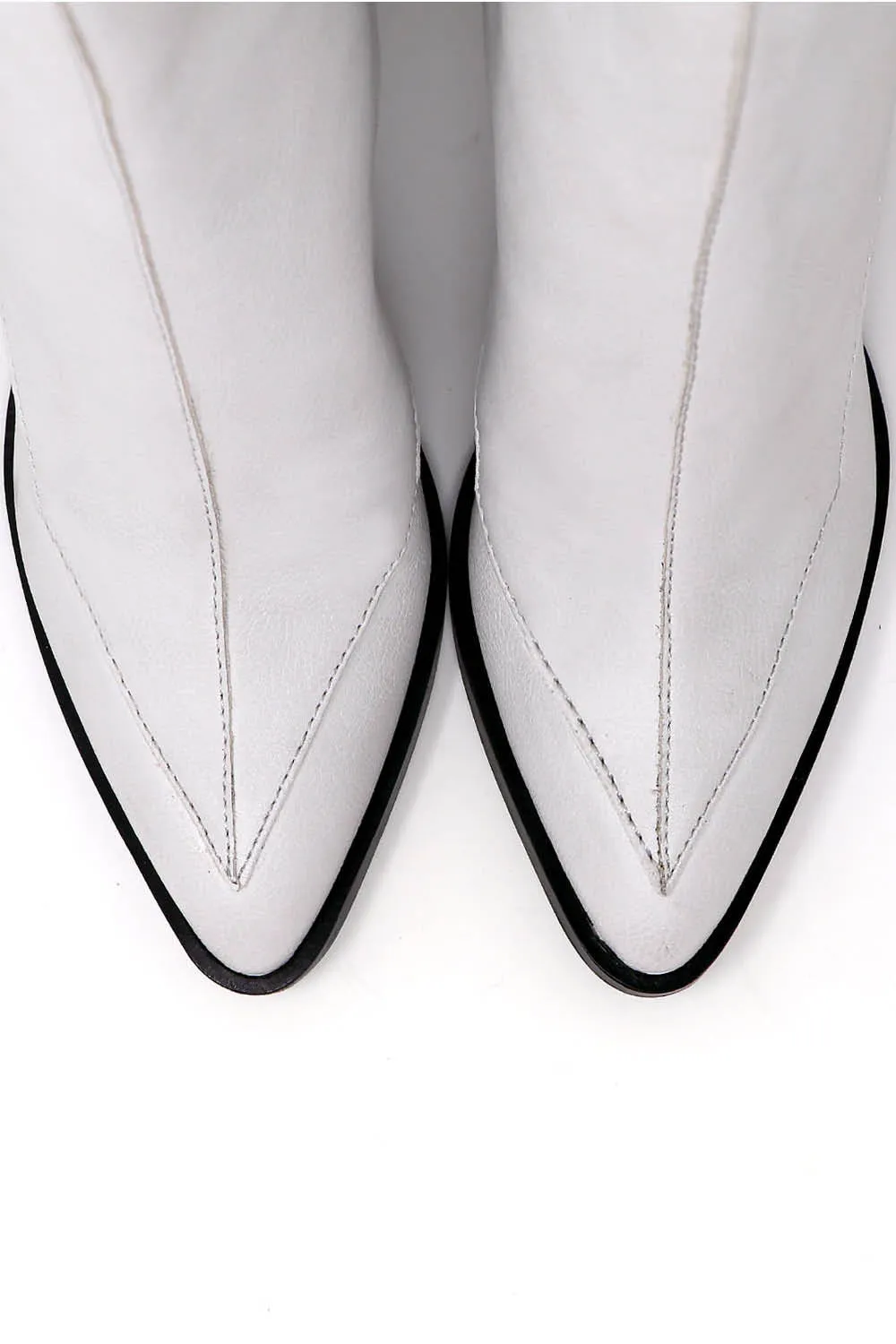 Almasi White Vegan Apple Leather Boots