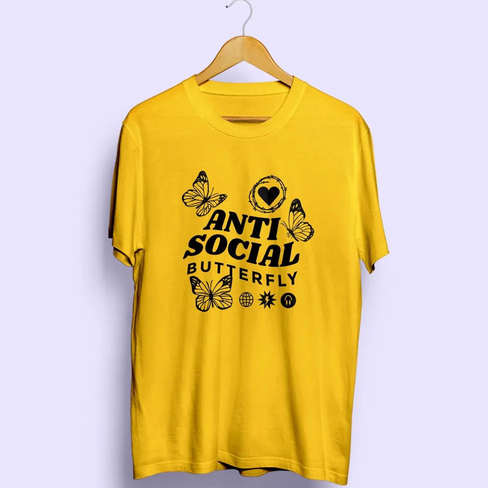 Anti Social Butterfly Half Sleeve T-Shirt