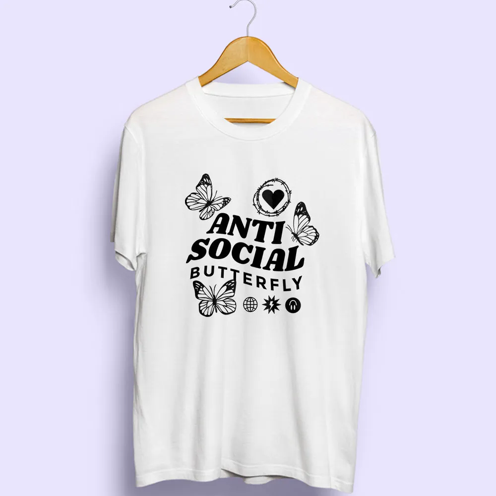 Anti Social Butterfly Half Sleeve T-Shirt