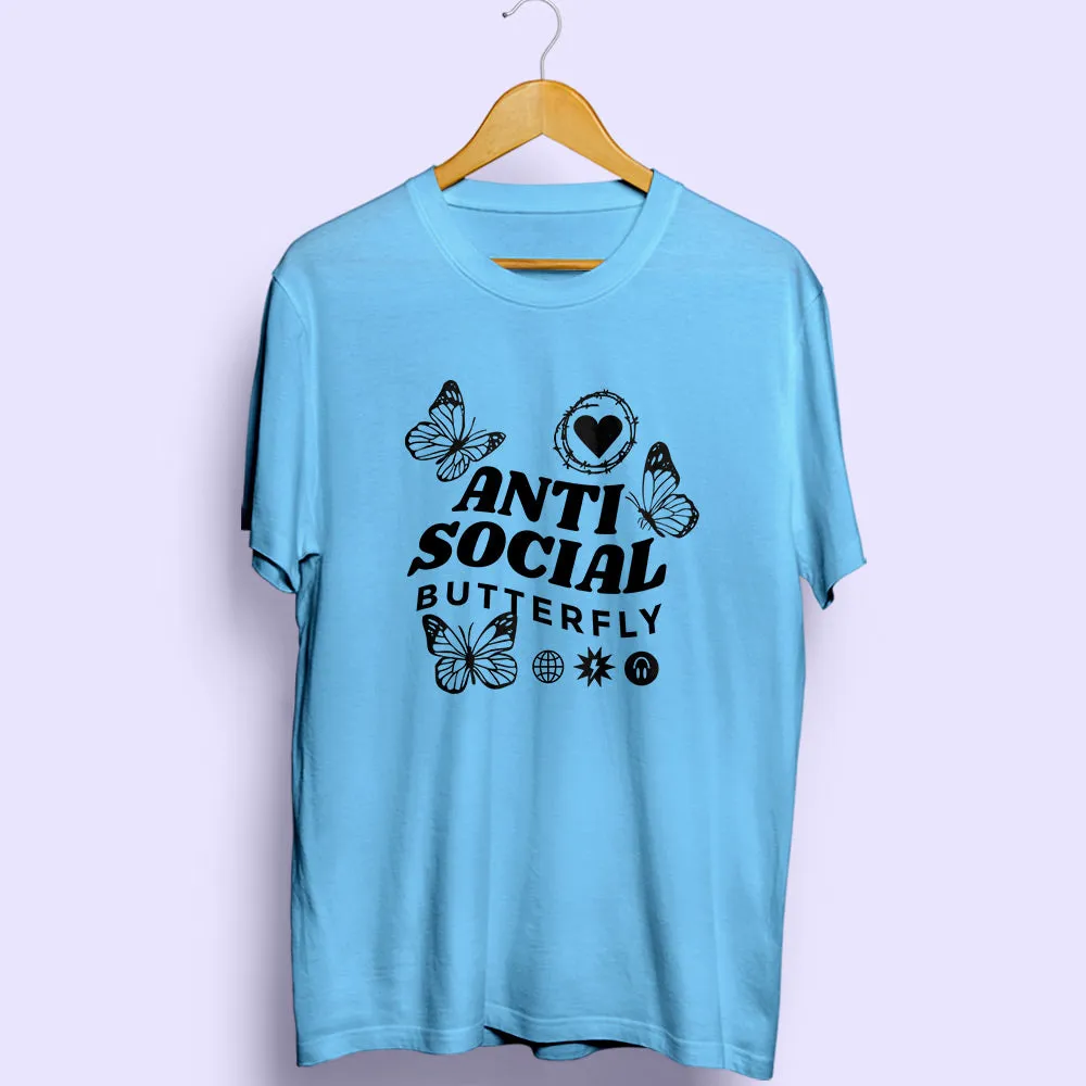 Anti Social Butterfly Half Sleeve T-Shirt