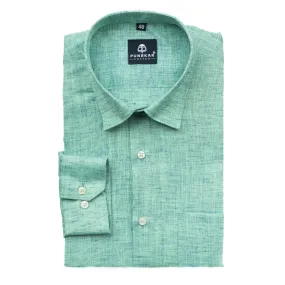 Aqua Green Color Poly Cotton Shirt For Men