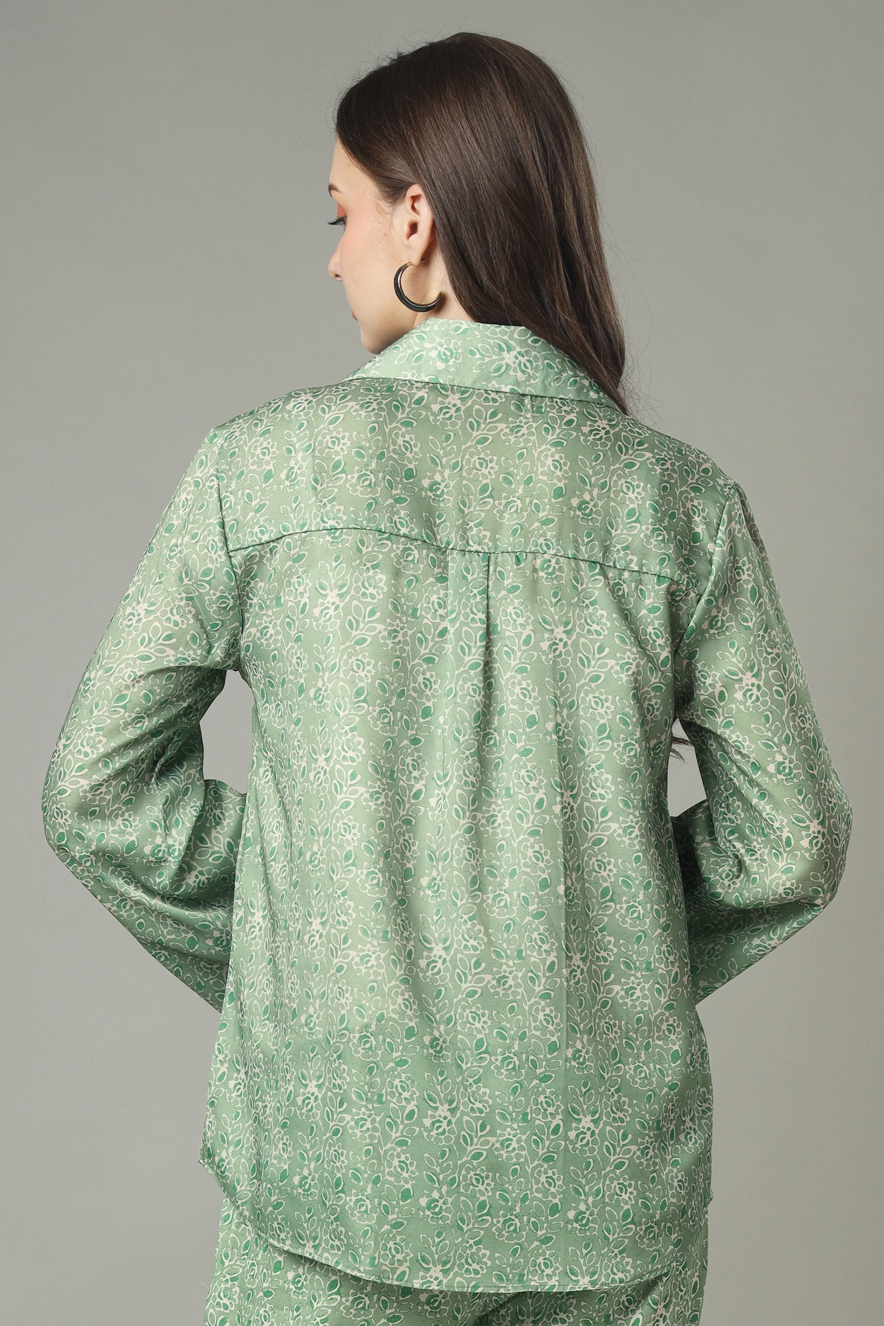 Artistic Floral Revival Bell Sleeve Shirt For Women