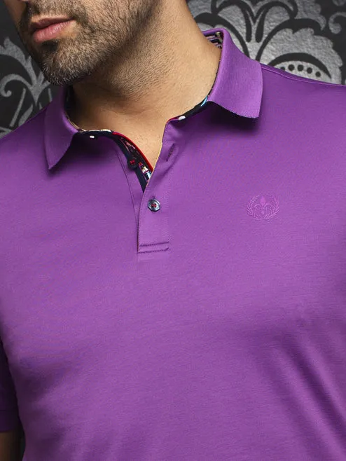 Au Noir Stretch Short-Sleeve Polo | Eagle Purple