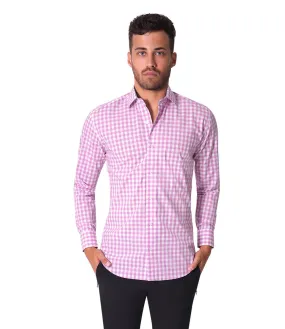 Bertigo Shirt | Oscar-52 Purple White Check Plaid