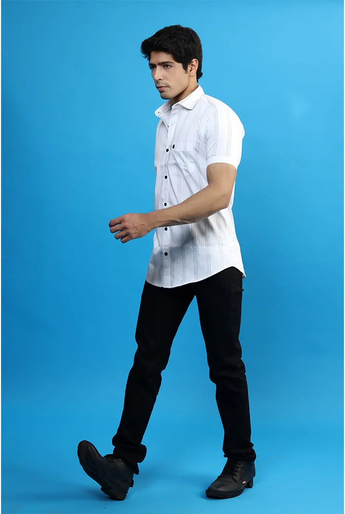 Best White Shirts for Men - Men Casual White Lining Shirt