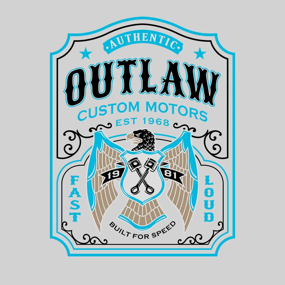 Biker Authentic Outlaw T-Shirt for Men Motorbike Motorcycle Cafe Racer Chopper Bike Unisex T-Shirt