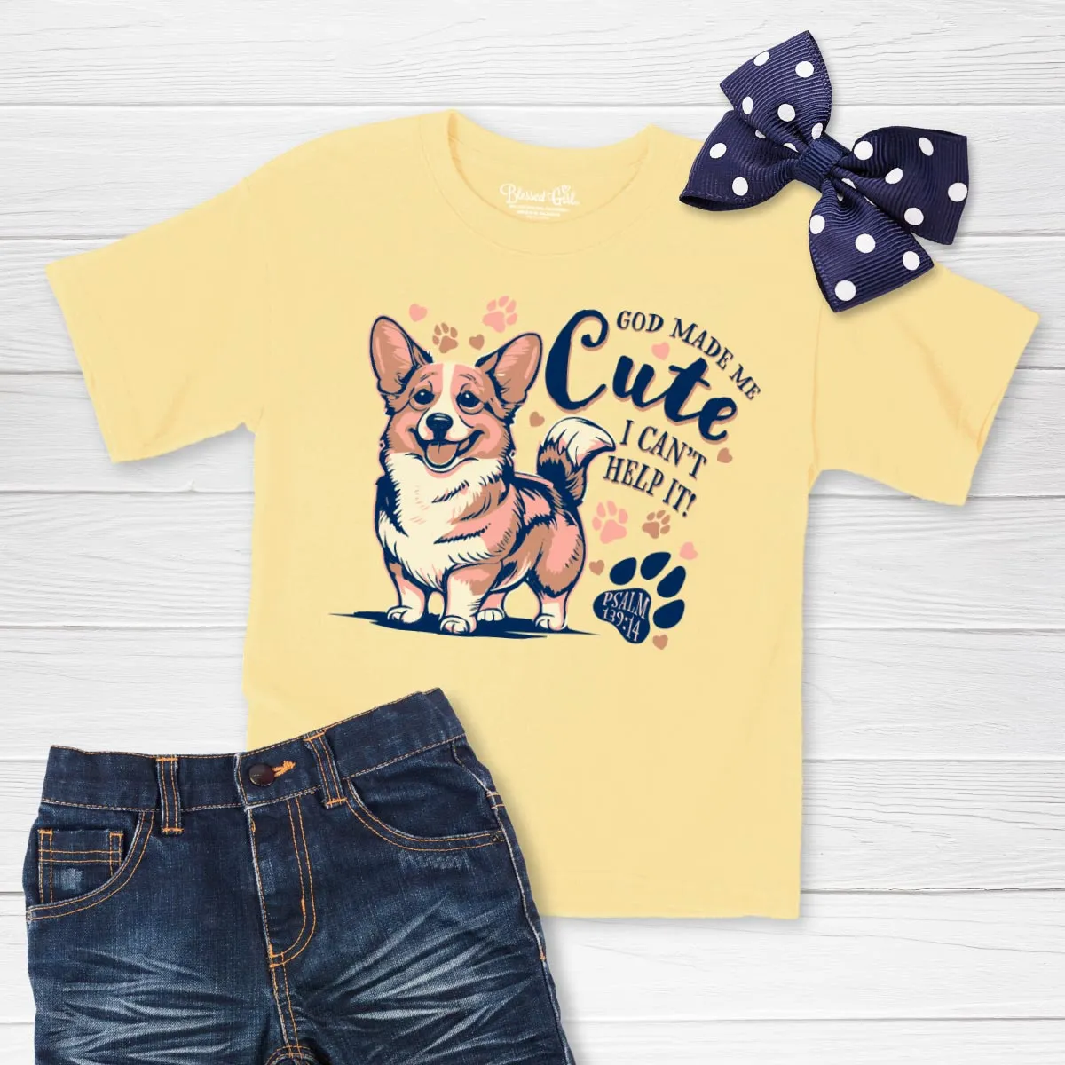 Blessed Girl Kids T-Shirt God Made Me Cute