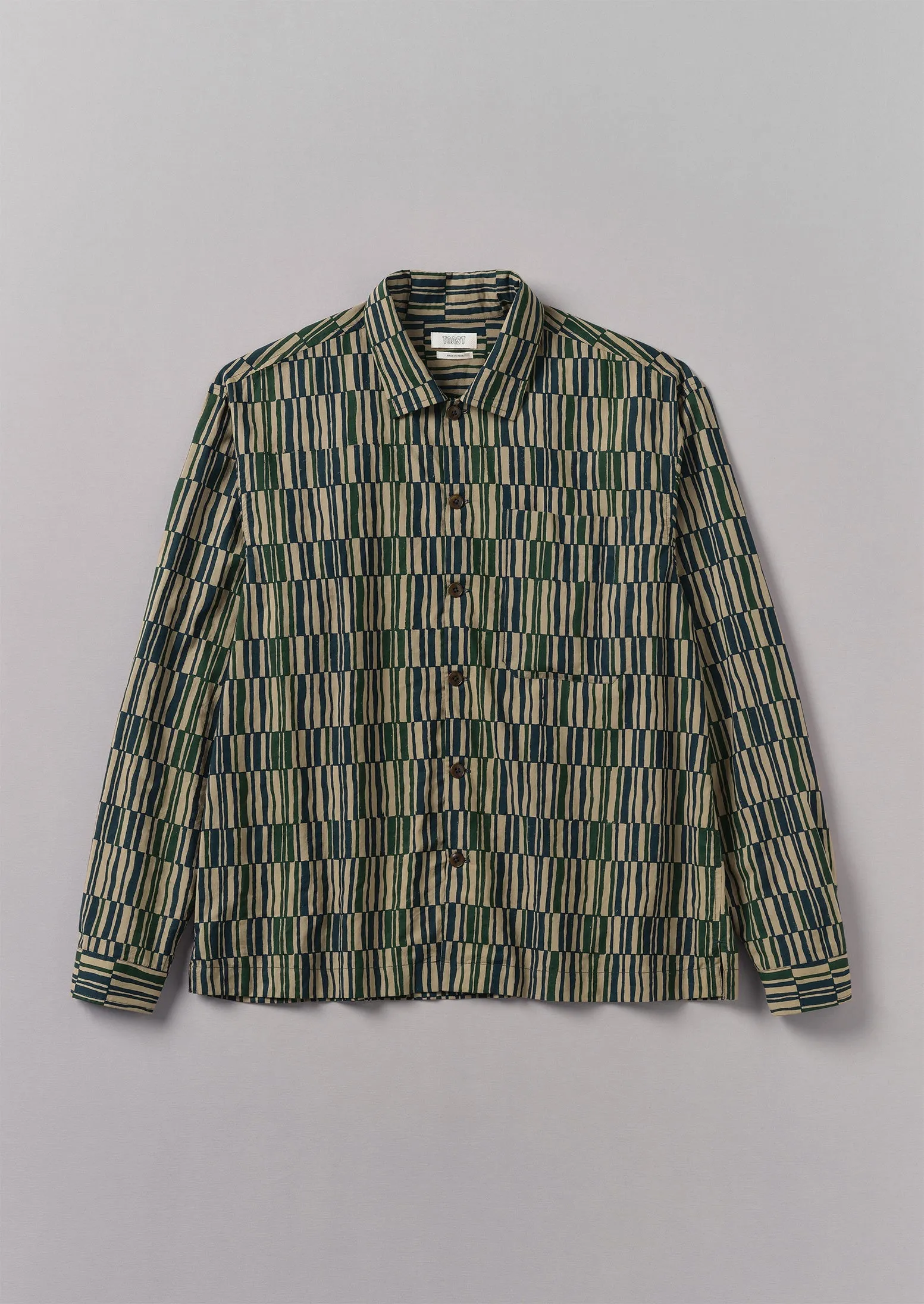 Block Print Camp Collar Shirt | Golden Sand