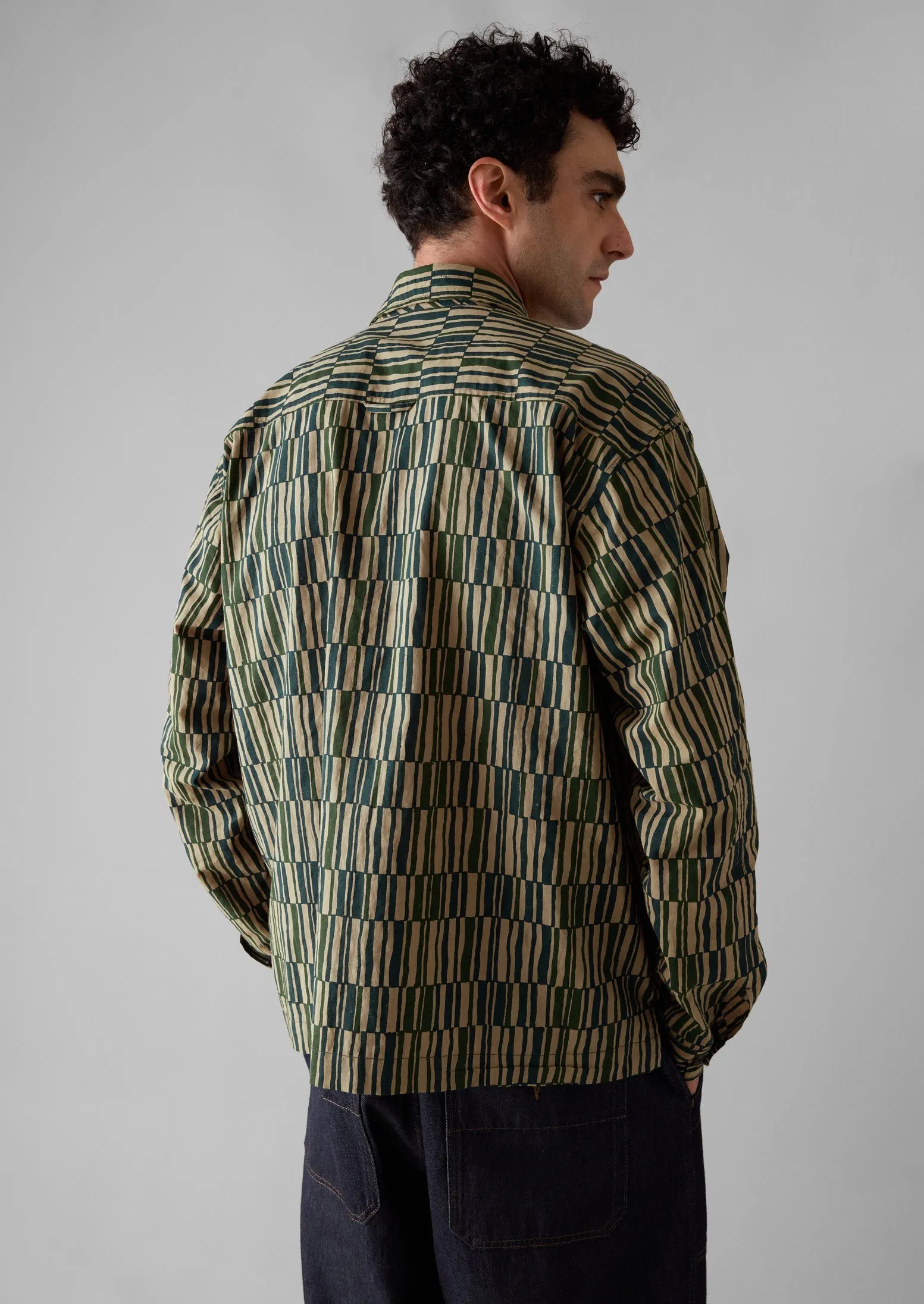 Block Print Camp Collar Shirt | Golden Sand