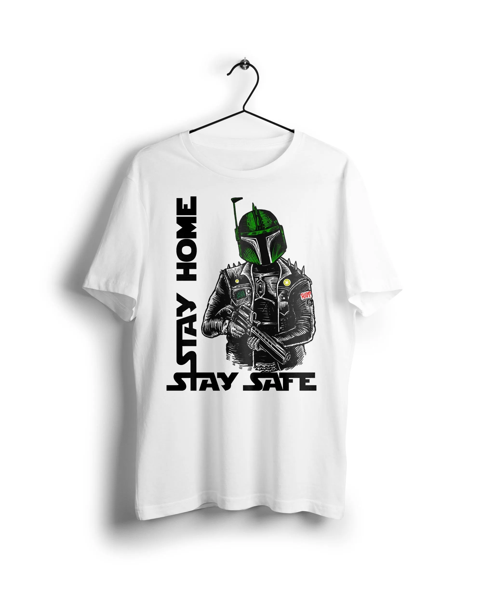 Boba STar wars fighting corona - Digital Graphics Basic T-shirt White