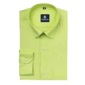 Bright Green Color Plain Pure Cotton For Men