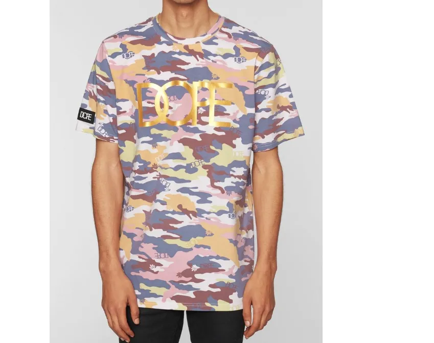 Camo Flock & Foil Tee (Purple) /D4