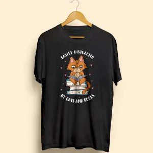 Cats & Books Half Sleeve T-Shirt