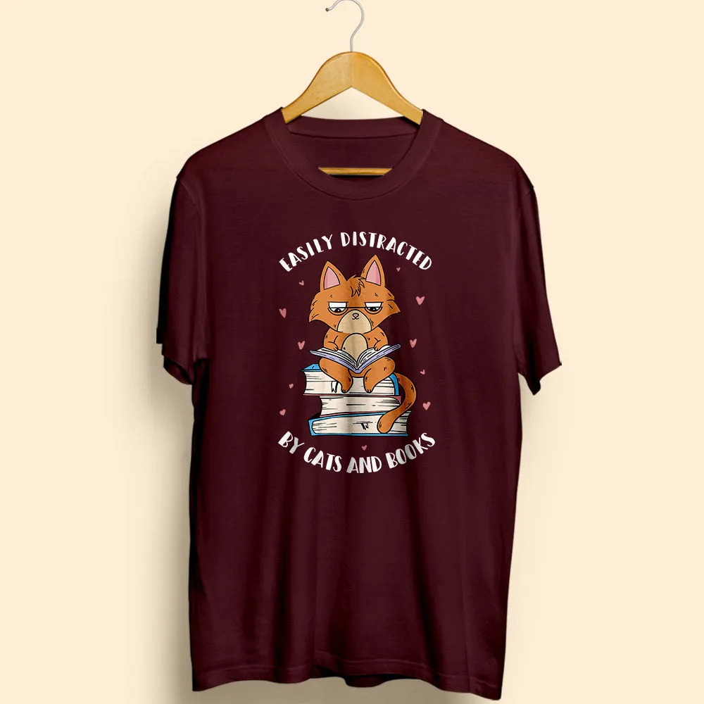 Cats & Books Half Sleeve T-Shirt