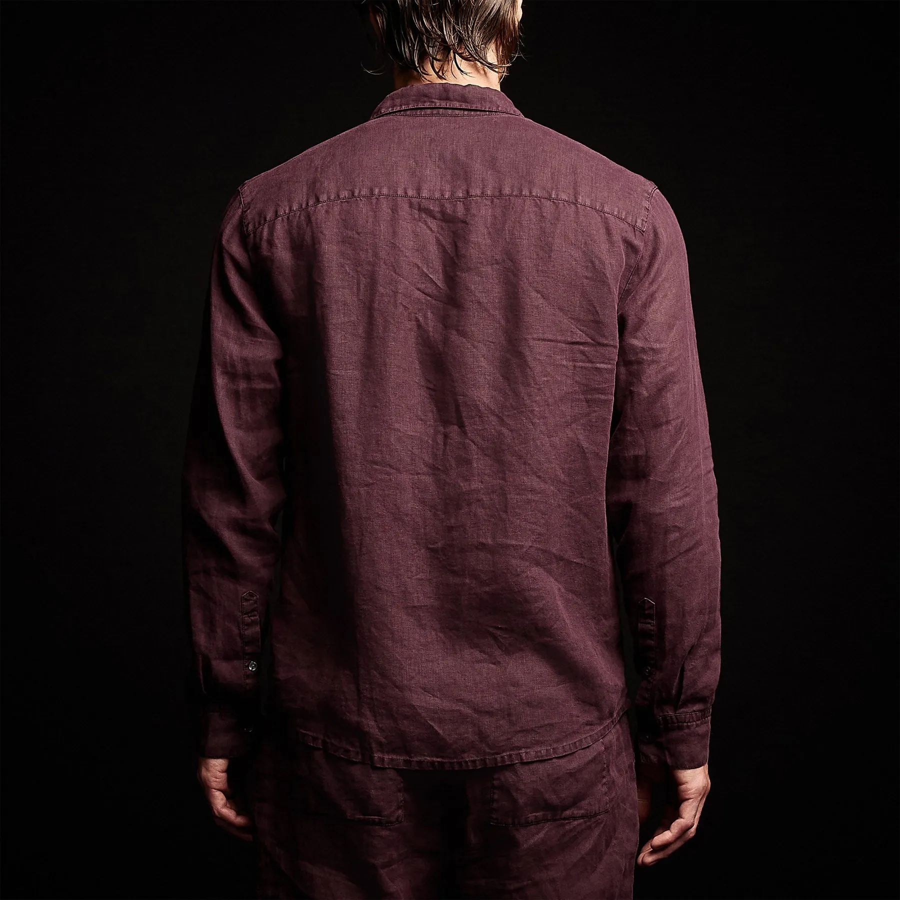 Classic Linen Shirt - Eggplant