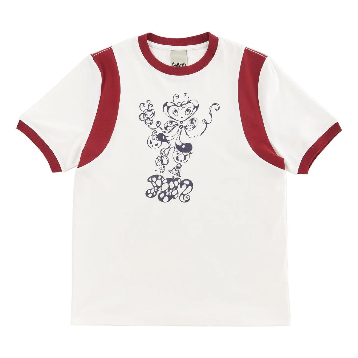   Coco Star Ringer Tee 'White Garnet'