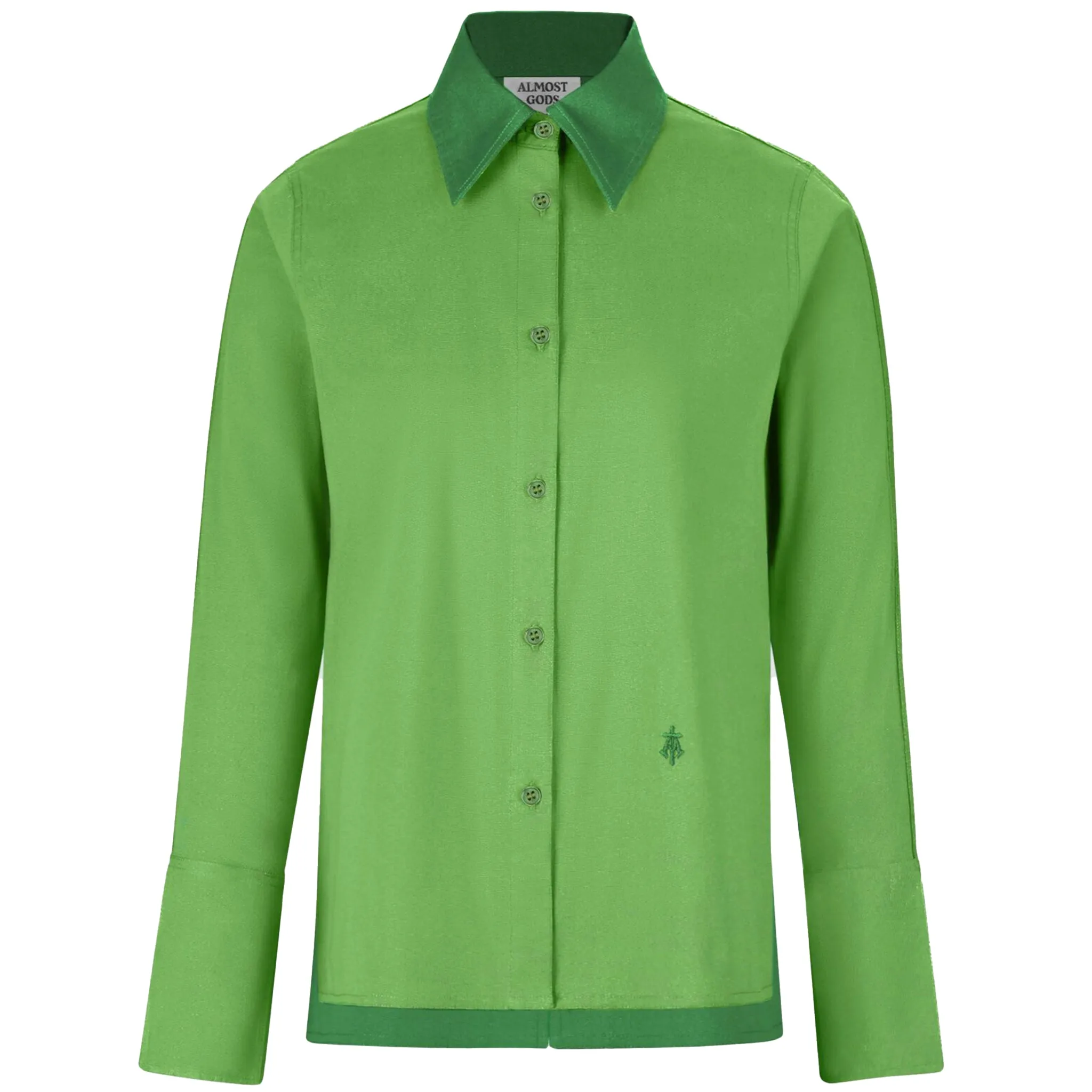 CONTRAST PANELLED SHIRT (GREEN)