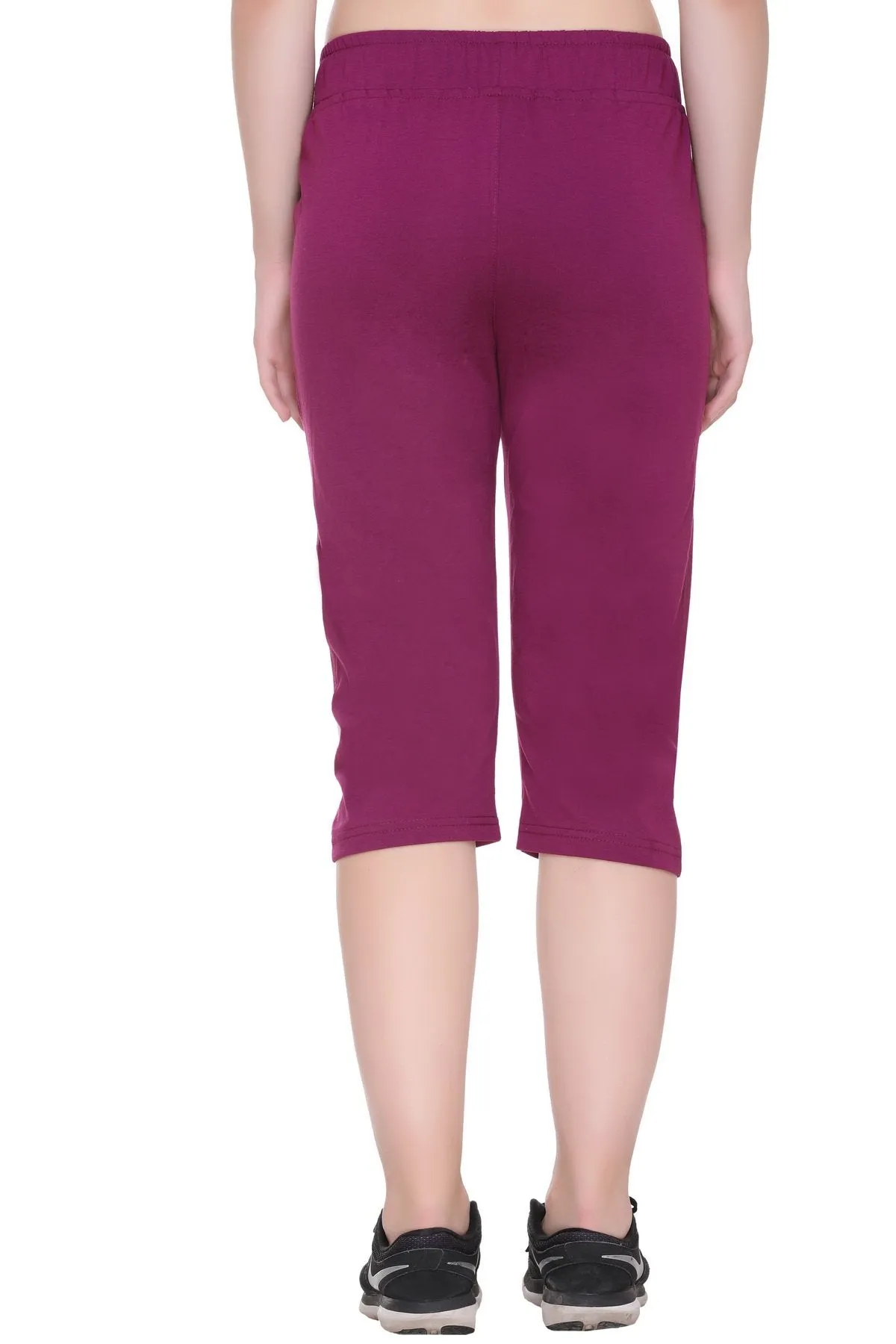 Cotton Capris For Women - Half Pants Pack of 2 (Purple & Navy Blue)