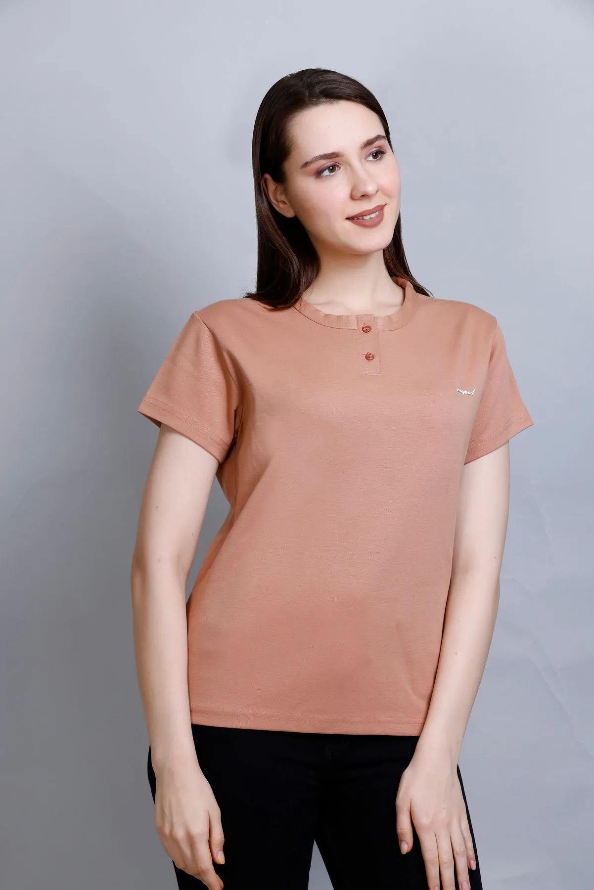 Cotton Casual Basic T-shirts For Summers - Squash (Available  In Plus Sizes)