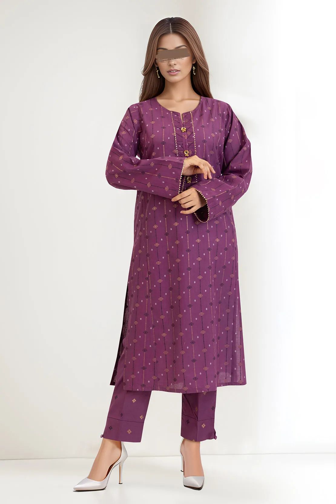 Cotton Jacquard Stitched 2 Piece (Shirt/Trouser)