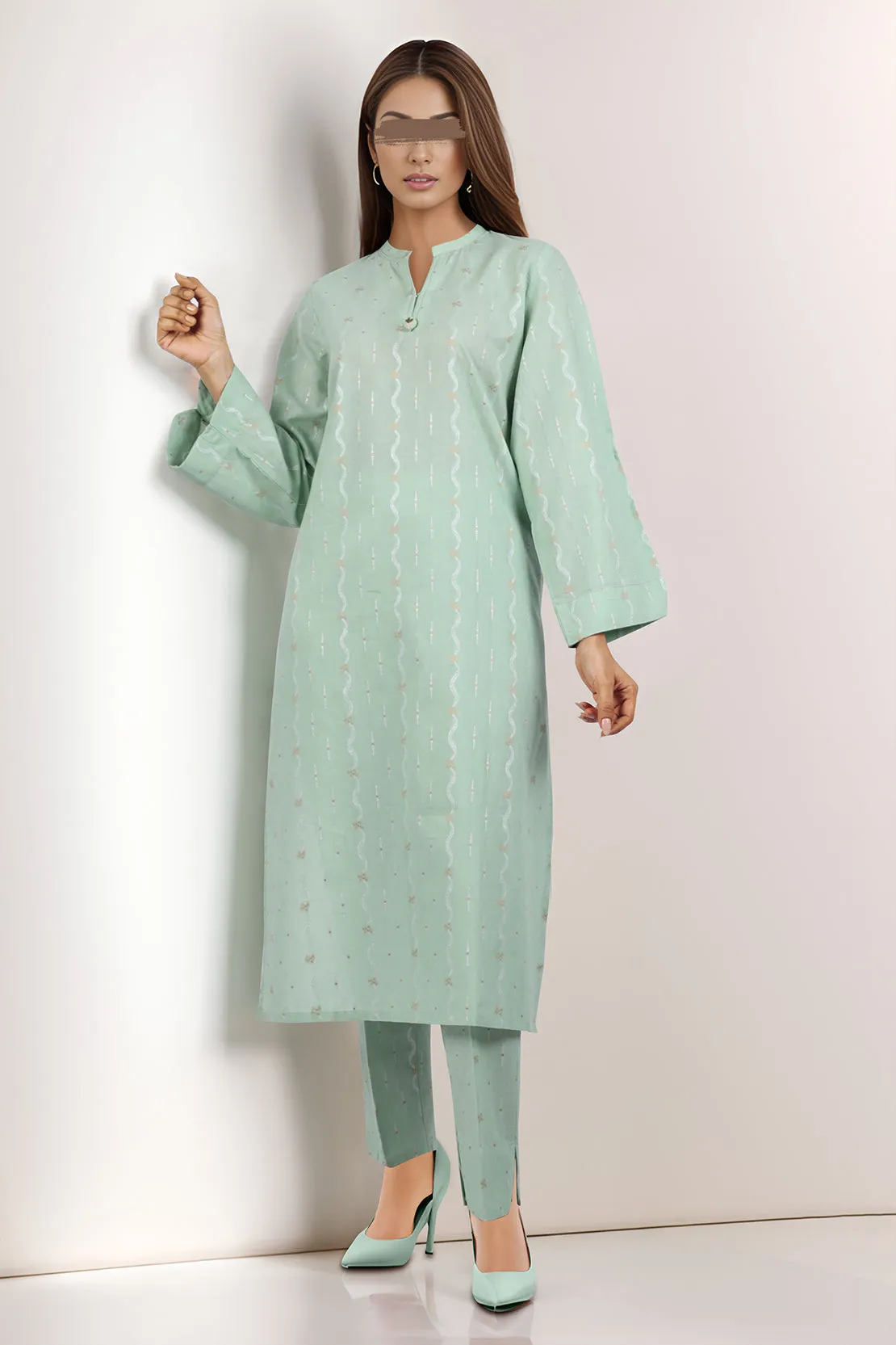 Cotton Jacquard Stitched 2 Piece (Shirt/Trouser)