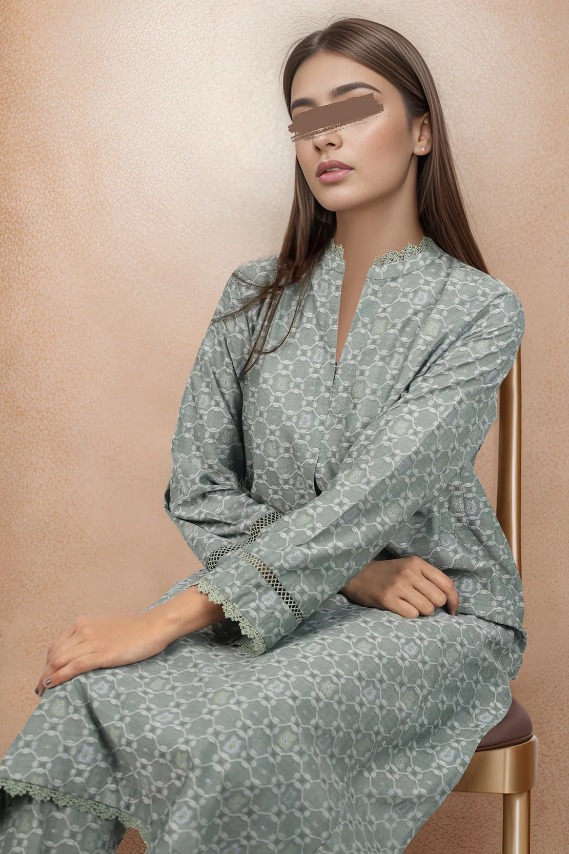 Cotton Jacquard Stitched 2 Piece (Shirt/Trouser)