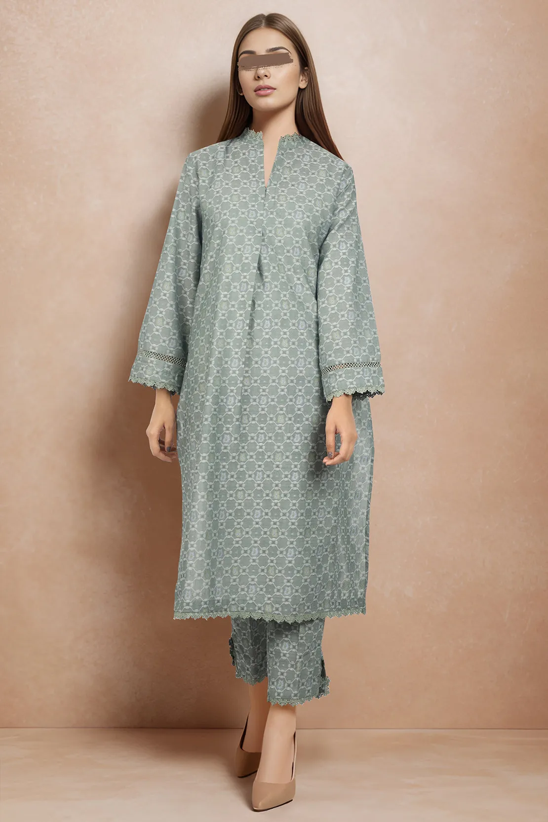 Cotton Jacquard Stitched 2 Piece (Shirt/Trouser)