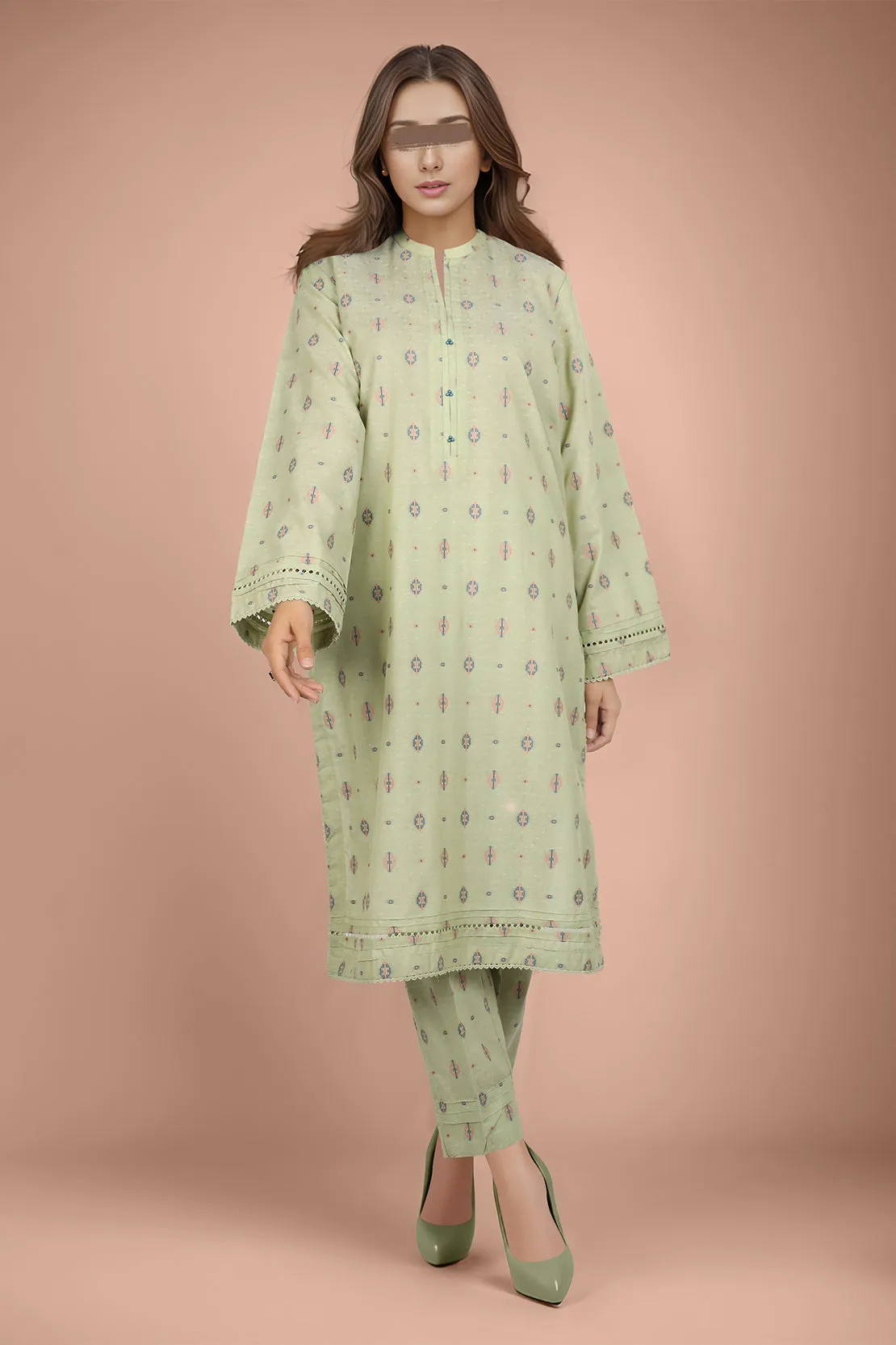 Cotton Jacquard Stitched 2 Piece (Shirt/Trouser)