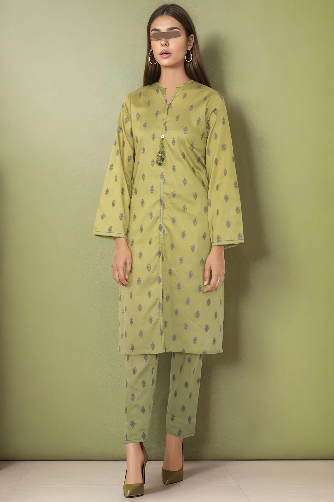 Cotton Jacquard Stitched 2 Piece (Shirt/Trouser)