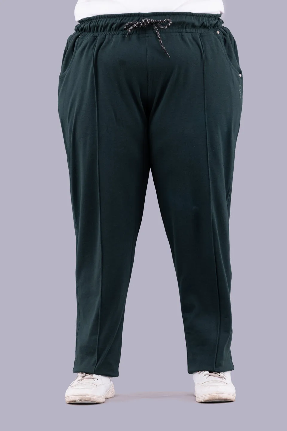 Cotton Track Pants - Relaxed Fit Lounge Pants - Bottle Green