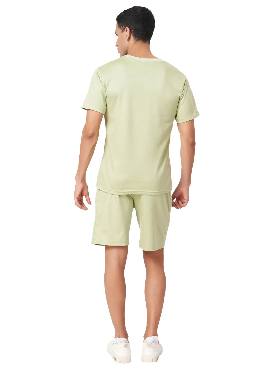 Creamy Green T-shirt And Shorts Co-Ord Set