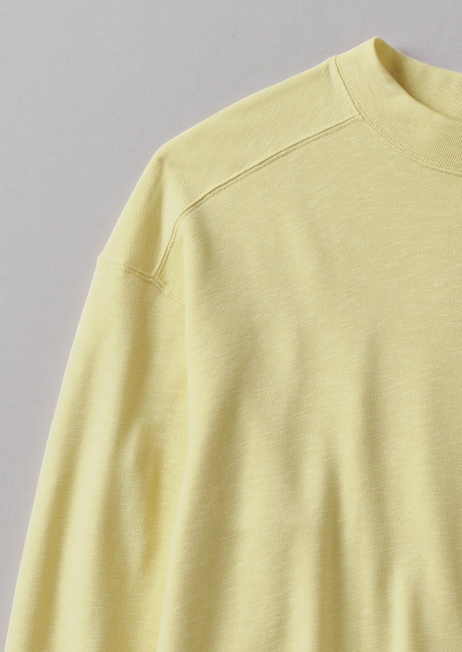 Dropped Shoulder Loopback Jersey Sweatshirt | Yellow