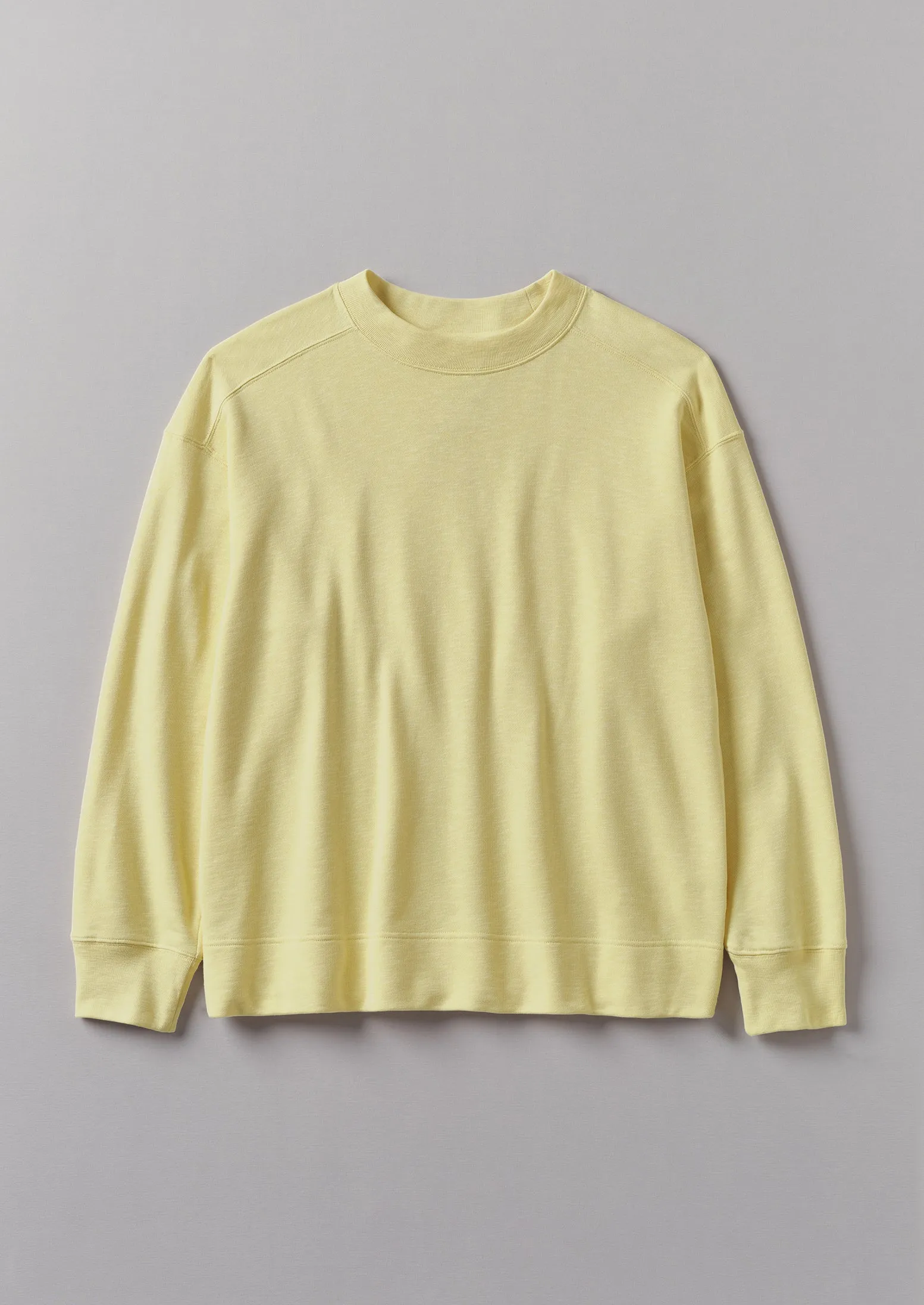 Dropped Shoulder Loopback Jersey Sweatshirt | Yellow