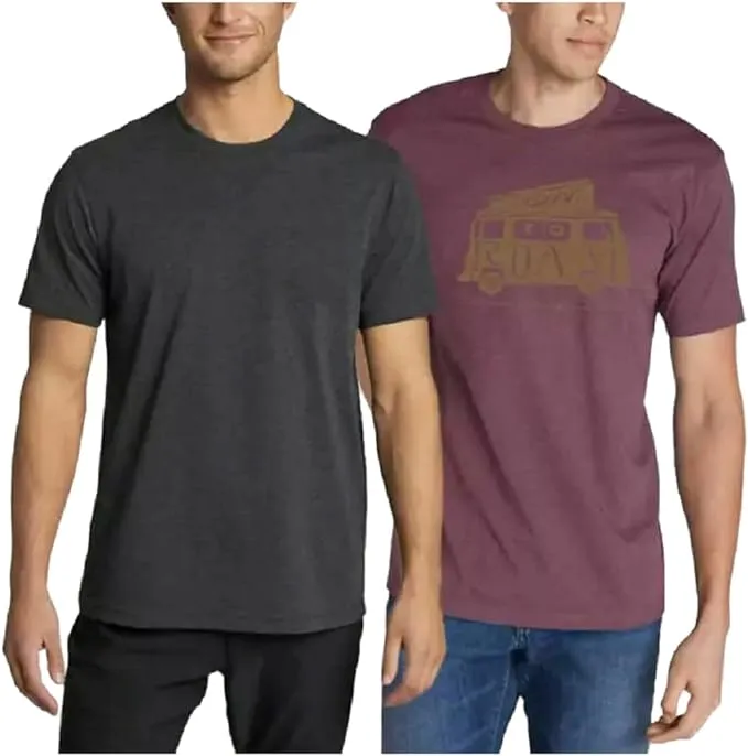 Eddie Bauer Men's 2 Pack Graphic Crew T-Shirts