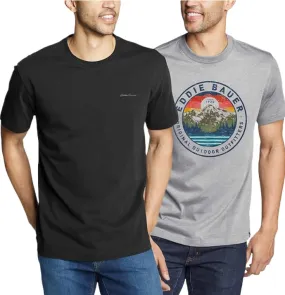 Eddie Bauer Men's 2 Pack Graphic Crew T-Shirts