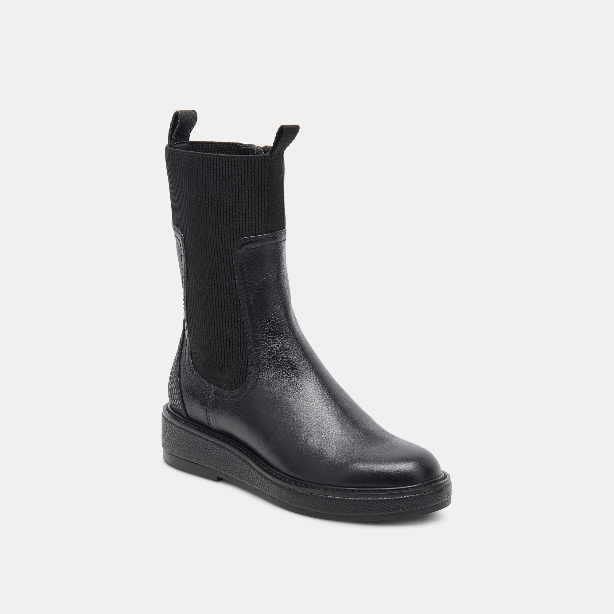 ELYSE H2O WIDE BOOTS BLACK LEATHER