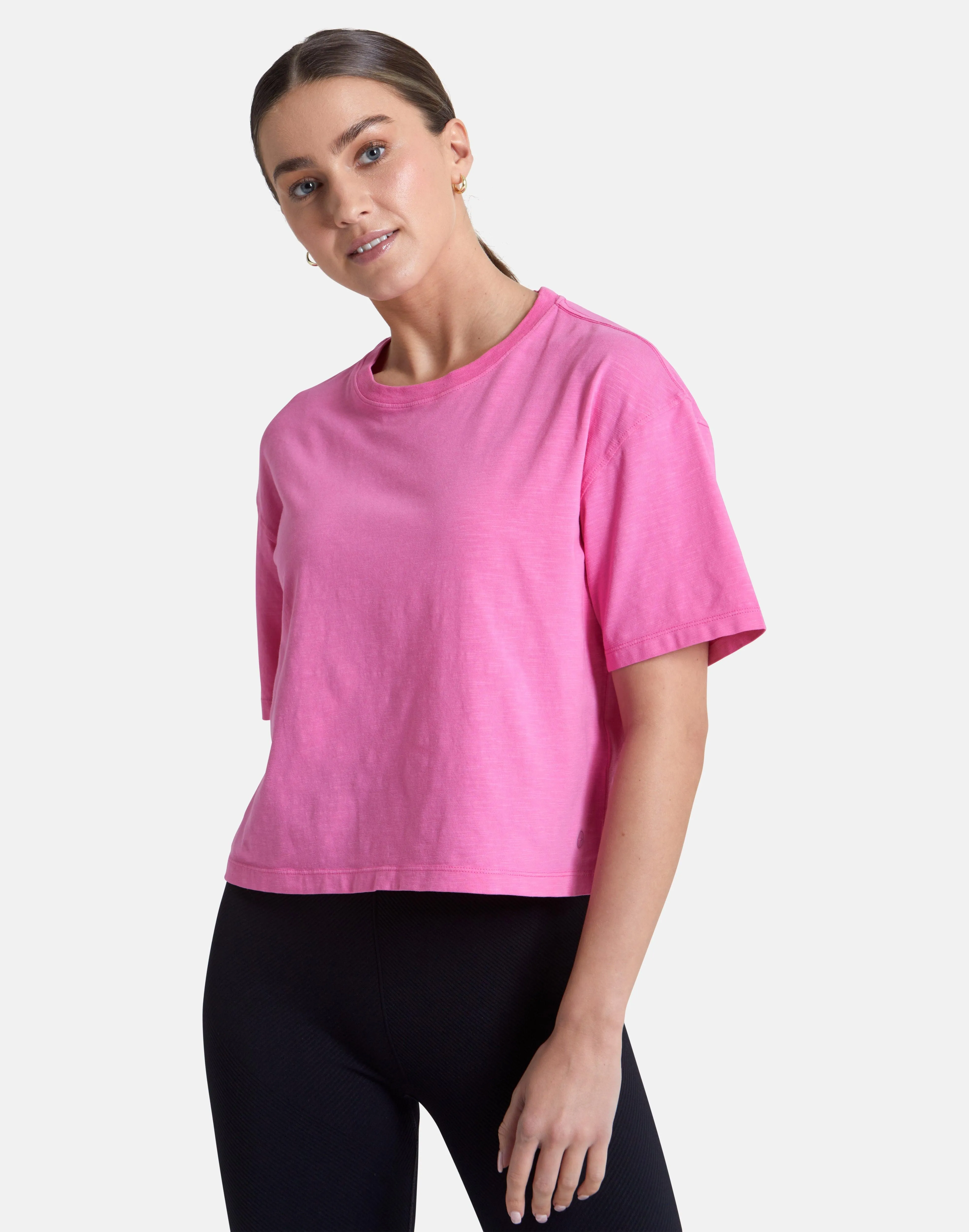 Essential Crop Tee In Empower Pink