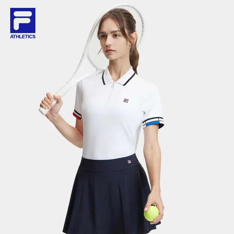 FILA CORE ATHLETICS TENNIS Women Short Sleeve Polo (Navy / White)