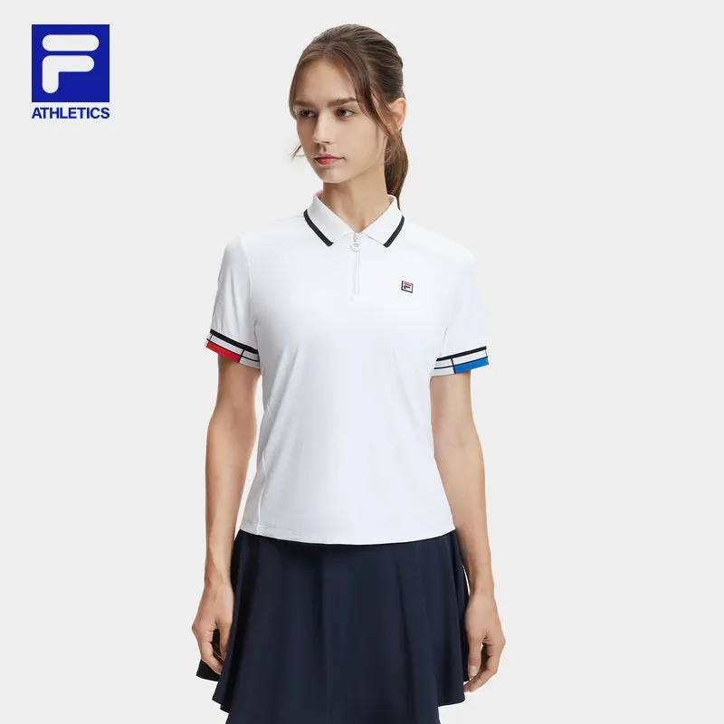 FILA CORE ATHLETICS TENNIS Women Short Sleeve Polo (Navy / White)