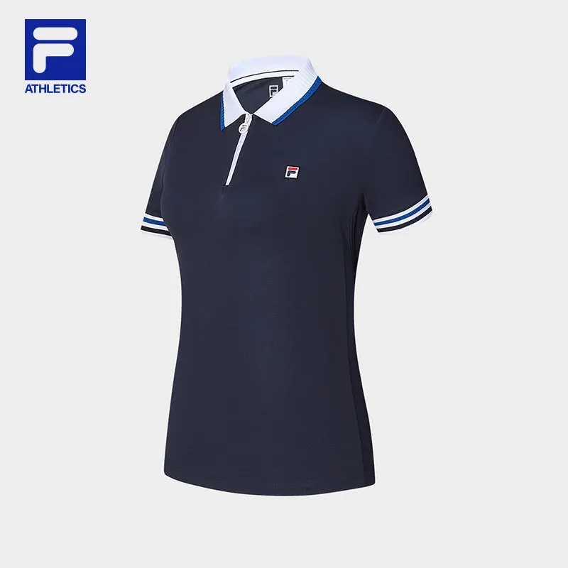 FILA CORE ATHLETICS TENNIS Women Short Sleeve Polo (Navy / White)