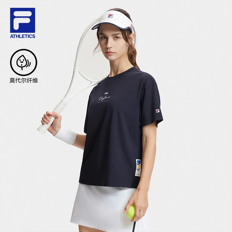 FILA CORE ATHLETICS TENNIS Women Short Sleeve T-shirt (Navy / White)