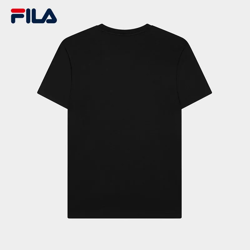 FILA CORE LIFESTYLE BLUE Men Short Sleeve T-shirt (Black / White)